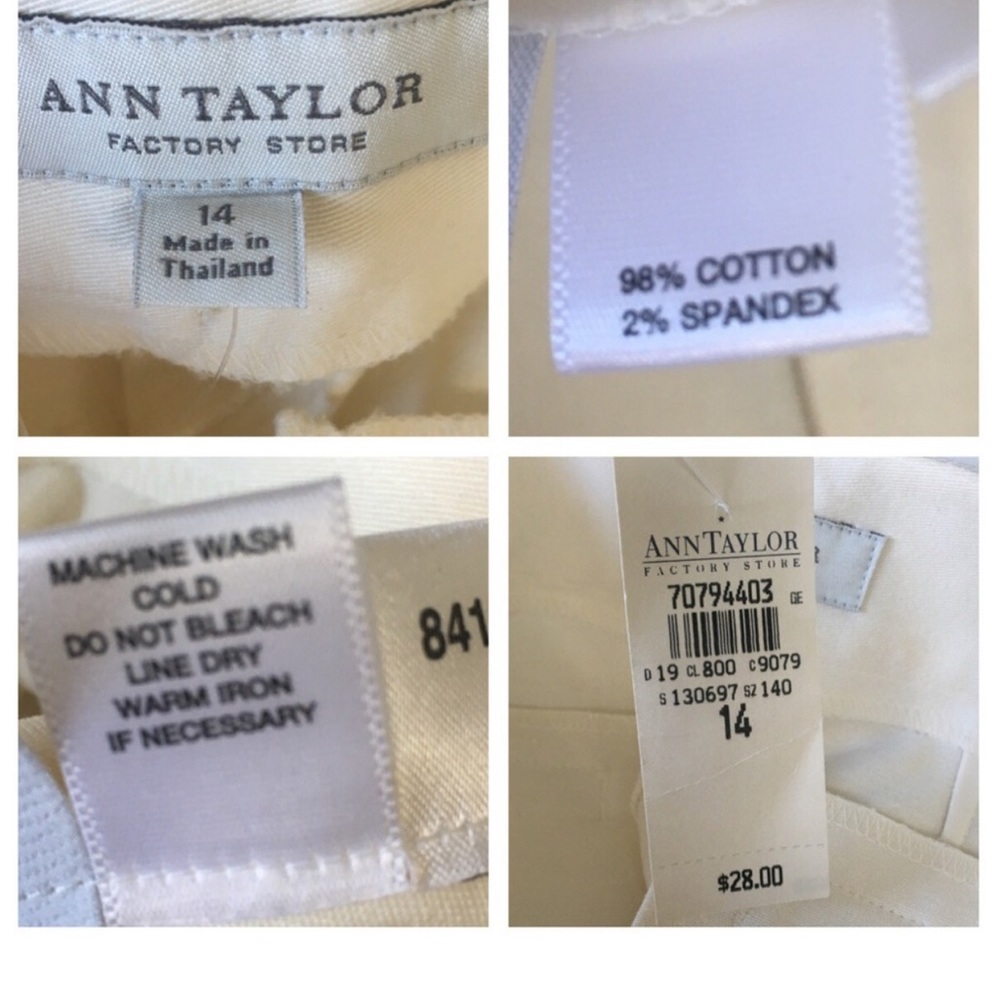 Ann Taylor Midi Cream Skirt SZ 14 NWT - Picture 8 of 8